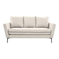 **Biały sofa wypoczynkowy z poduszkami i metalowymi nogami**